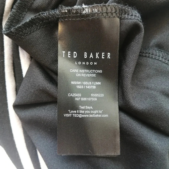 Ted Baker Linn Striped Jersey Sleeveless High Neck Midi Dress Size 5 TB or 12 US - Picture 12 of 16